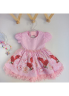 VESTIDO FLORAL ROSA BEBÊ TAM. M